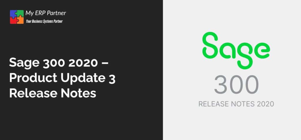 Sage 300 2020 - Product Update 3 Release Notes