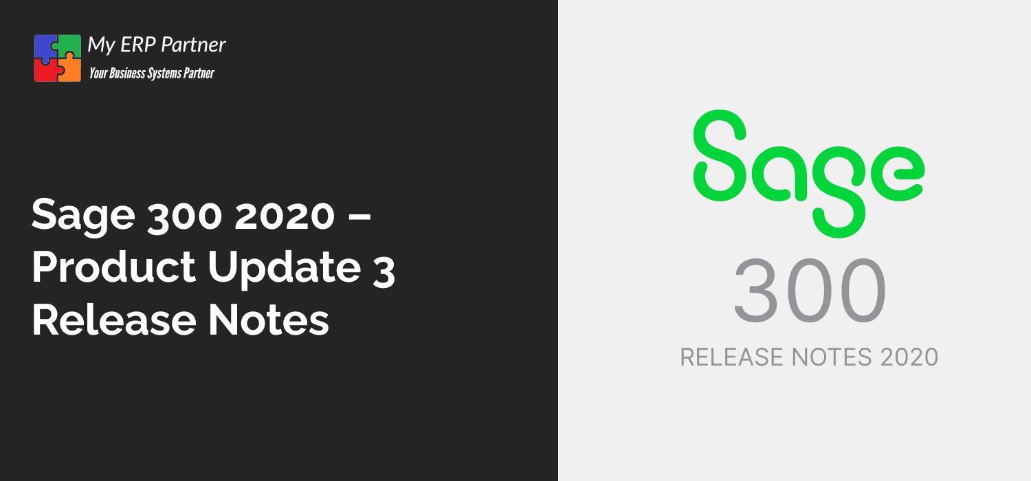 Sage 300 2020 - Product Update 3 Release Notes