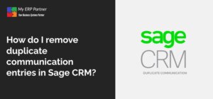 How do I remove duplicate communication entries in Sage CRM?